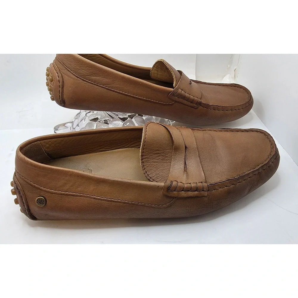 Sacoor Brothers Tan Brown Leather Penny Driving Loafers EU 41 Portugal